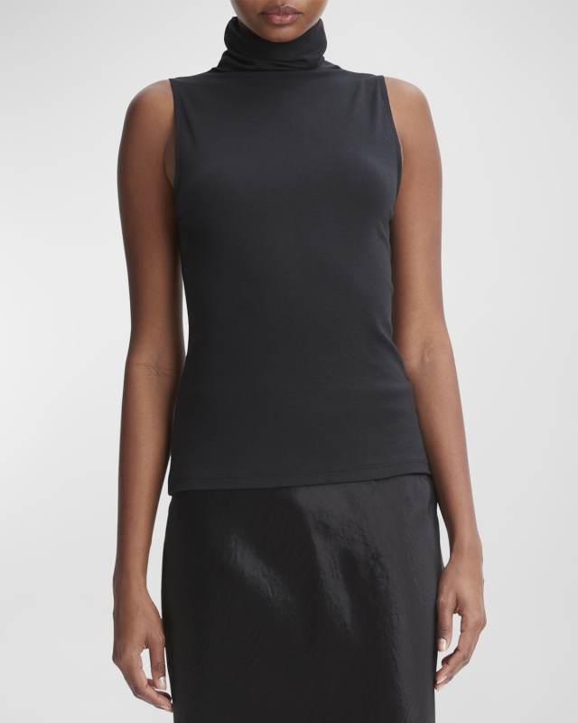 Sleeveless Turtleneck Tank Top